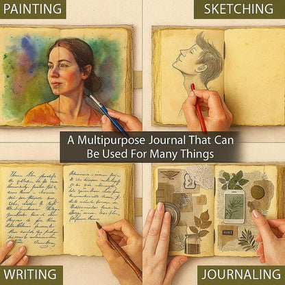 Handcrafted 7 Chakra leather journal with stones & recycled paper. Perfect for mindfulness, meditation, stress relief & as a meaningful eco-friendly gift.