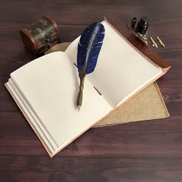 Handcrafted 7 Chakra leather journal with stones & recycled paper. Perfect for mindfulness, meditation, stress relief & as a meaningful eco-friendly gift.