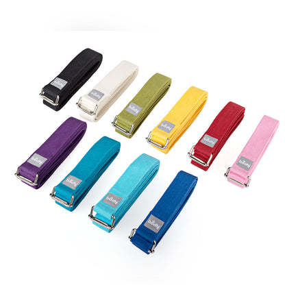 Asana Belt Yoga Strap with Sliding Buckle – 100% Cotton Adjustable Strap for Yoga and Pilates