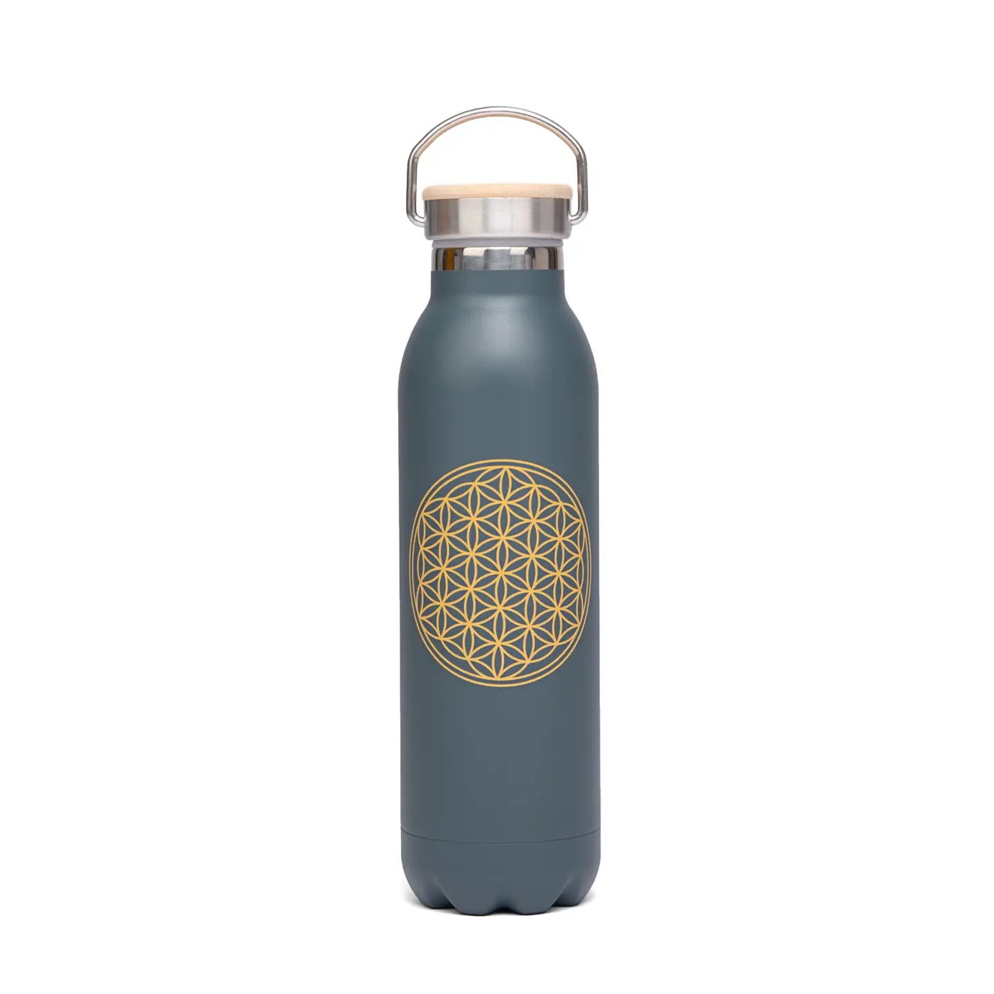 Stainless Steel Insulated Water Bottle 600 ml – Yoga Flower of Life Design, Leak-Proof & Eco-Friendly