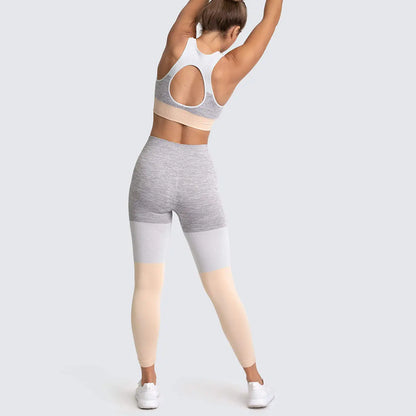 Women’s Yoga Colourblock Outfit Set | Seamless High-Waist Sportswear for Yoga, Gym & Fitness